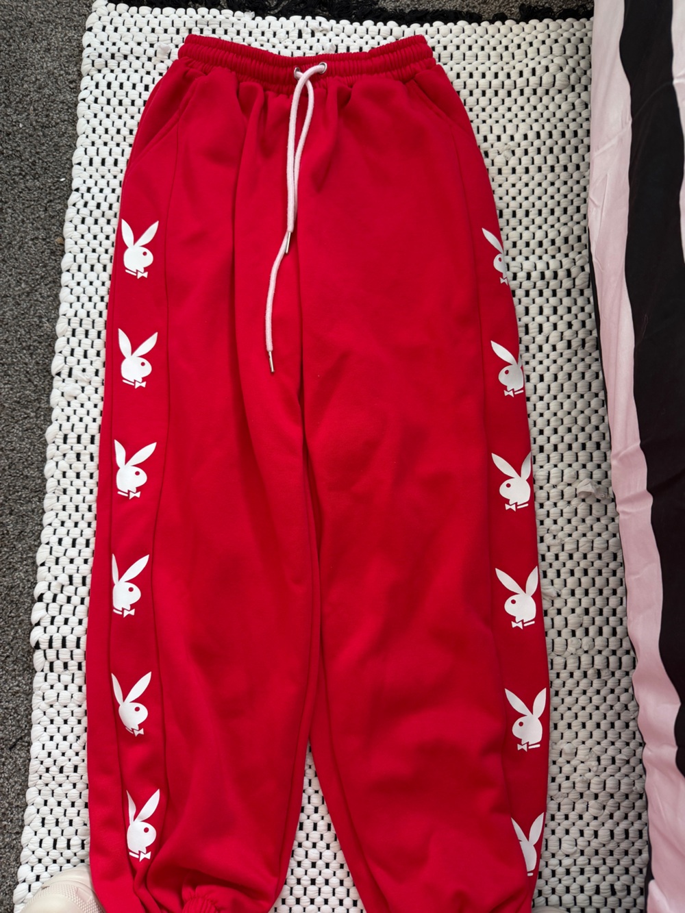 Playful Bunny-Print Red Bottoms 🐰 ❤️